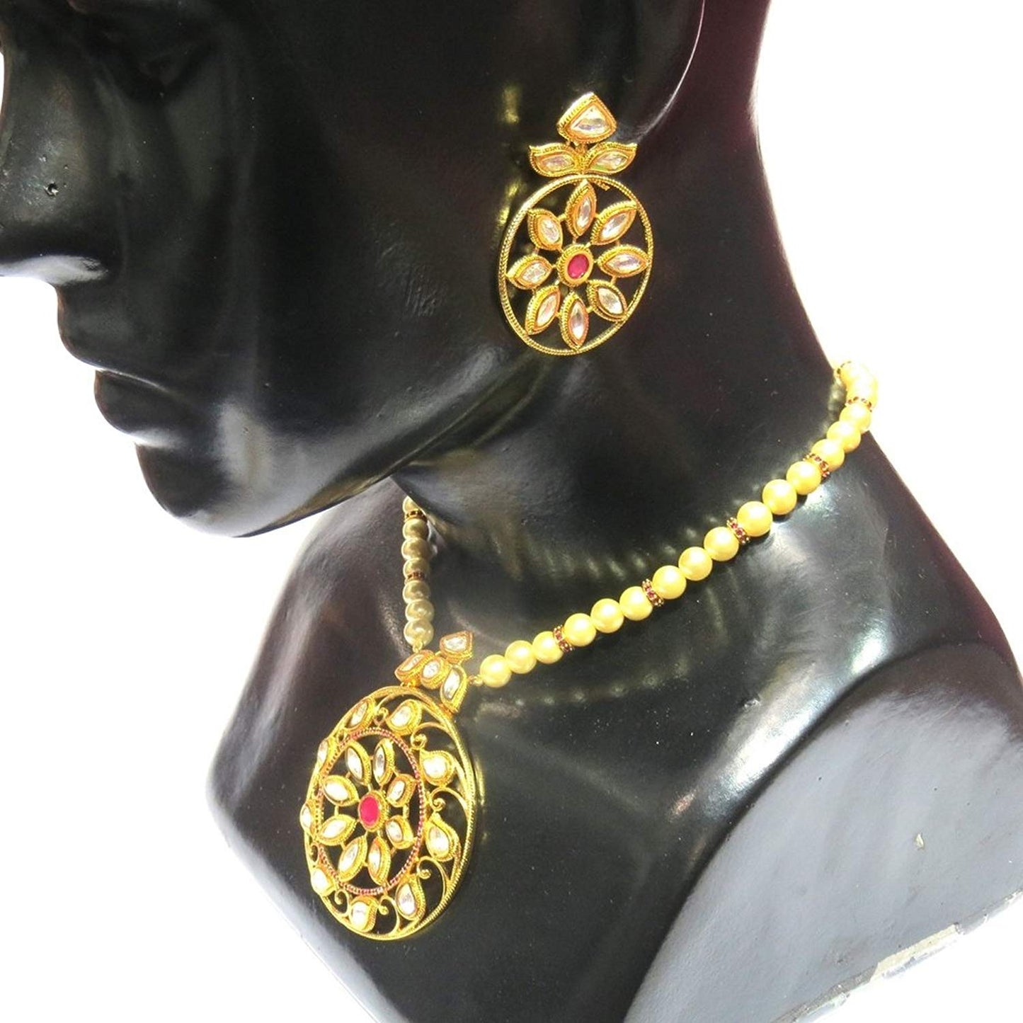 Jewelshingar Jewellery Gold Plated Necklace Set In Gold Colour For Women ( 21263-acs )