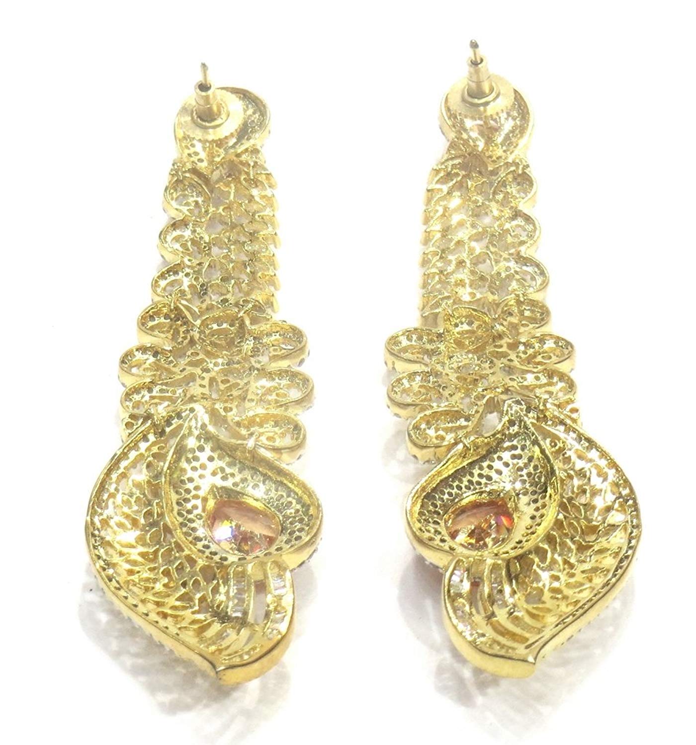 Jewelshingar Jewellery Fine Gold Plated Dangle & Drop Earrings For Girls ( 34448-ead-gold )