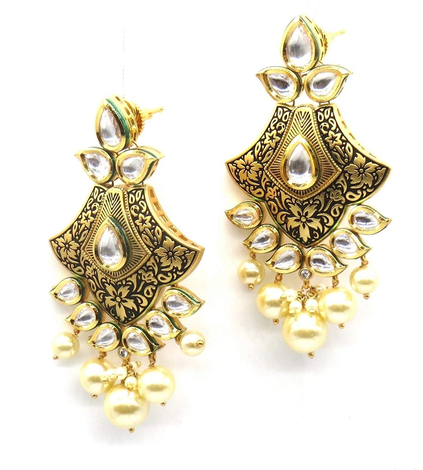 Jewelshingar Jewellery Gold Plated Enamel Colour Earrings For Women (44822-ace)