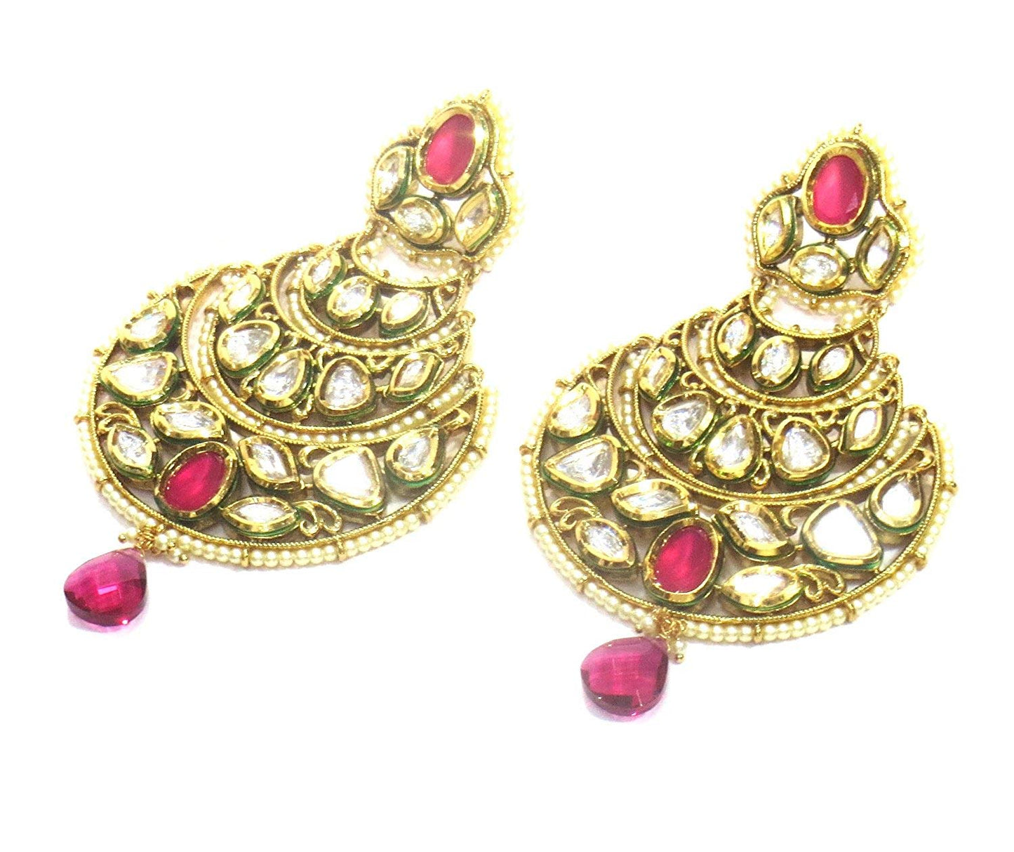 Jewelshingar Jewellery Shingar Jewellery Polki Kundan Super Fine Earrings For Women ( 41865-earrings-ruby-ace )