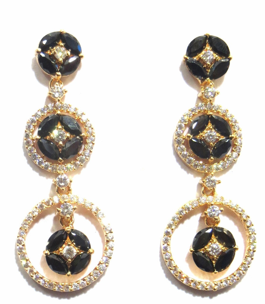 Jewelshingar Cubic Zirconia Earrings Danglers For Women Jewellery ( 9063-ead-ruby ) - JEWELSHINGAR