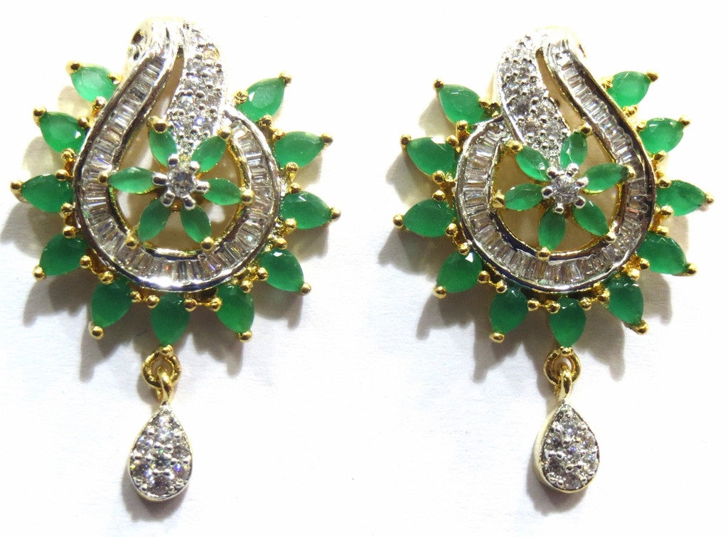Jewelshingar American Diamond Studs Earrings For Women Jewellery ( 9096-gjt-ruby ) - JEWELSHINGAR