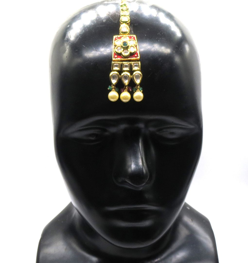 Jewelshingar Jewellery Gold Plated Kundan Maangtikka For Women ( 91934MTK )