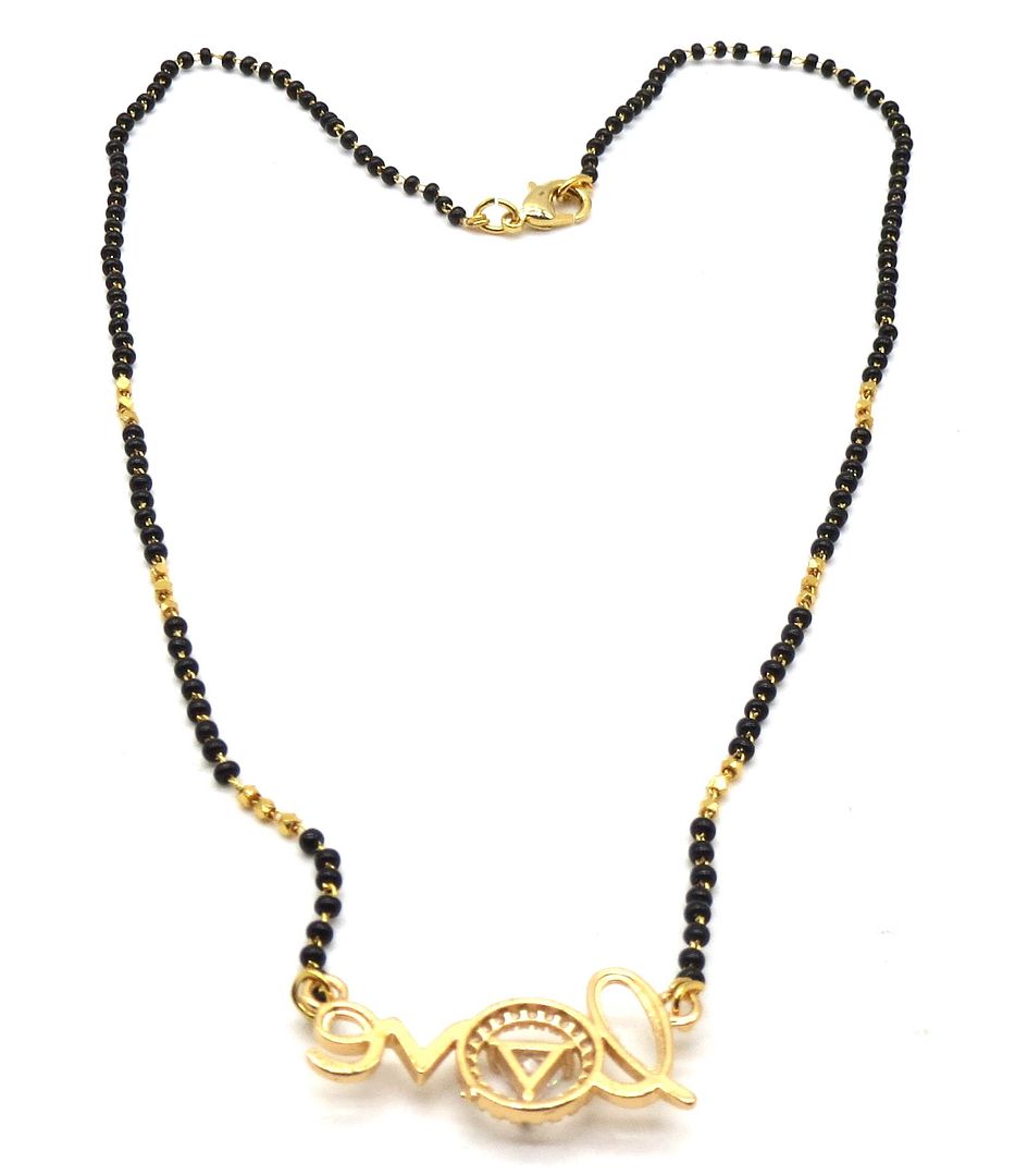 Jewelshingar Jewellery Gold Plated Diamond Looking Mangalsutra Pendant with chain For Women ( 91965MSS )