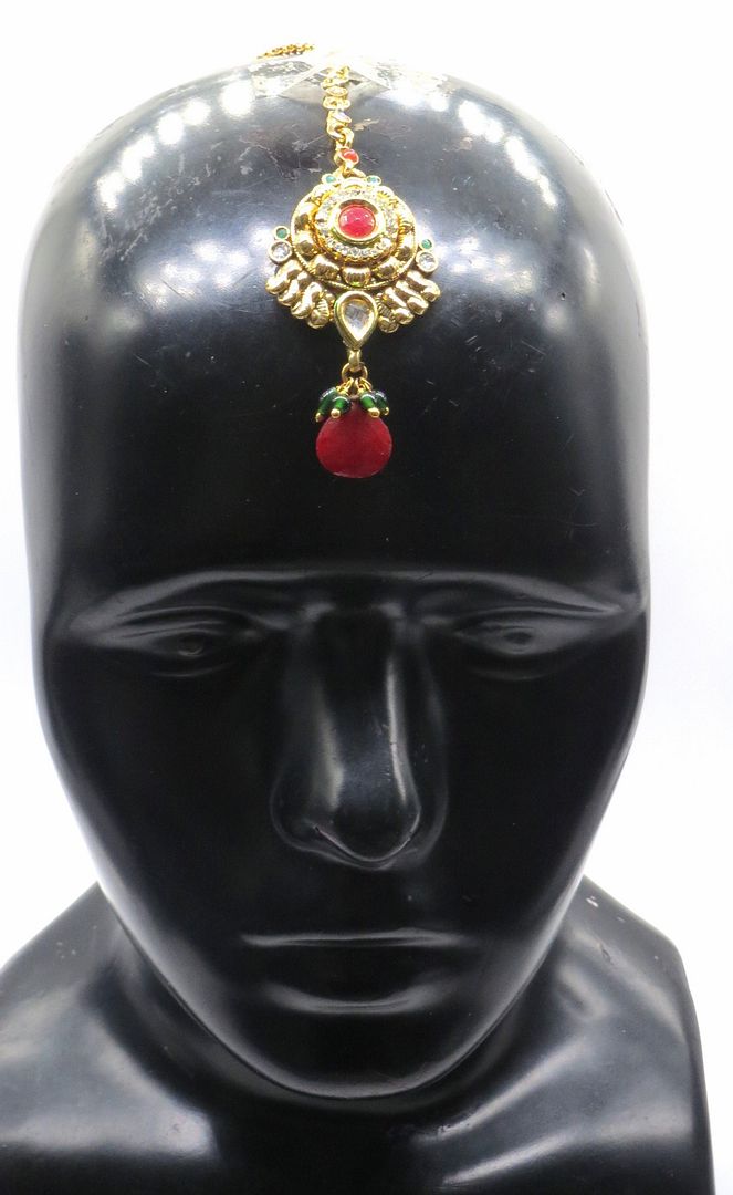 Jewelshingar Jewellery Gold Plated Polki Maangtikka For Women ( 91999MTP )