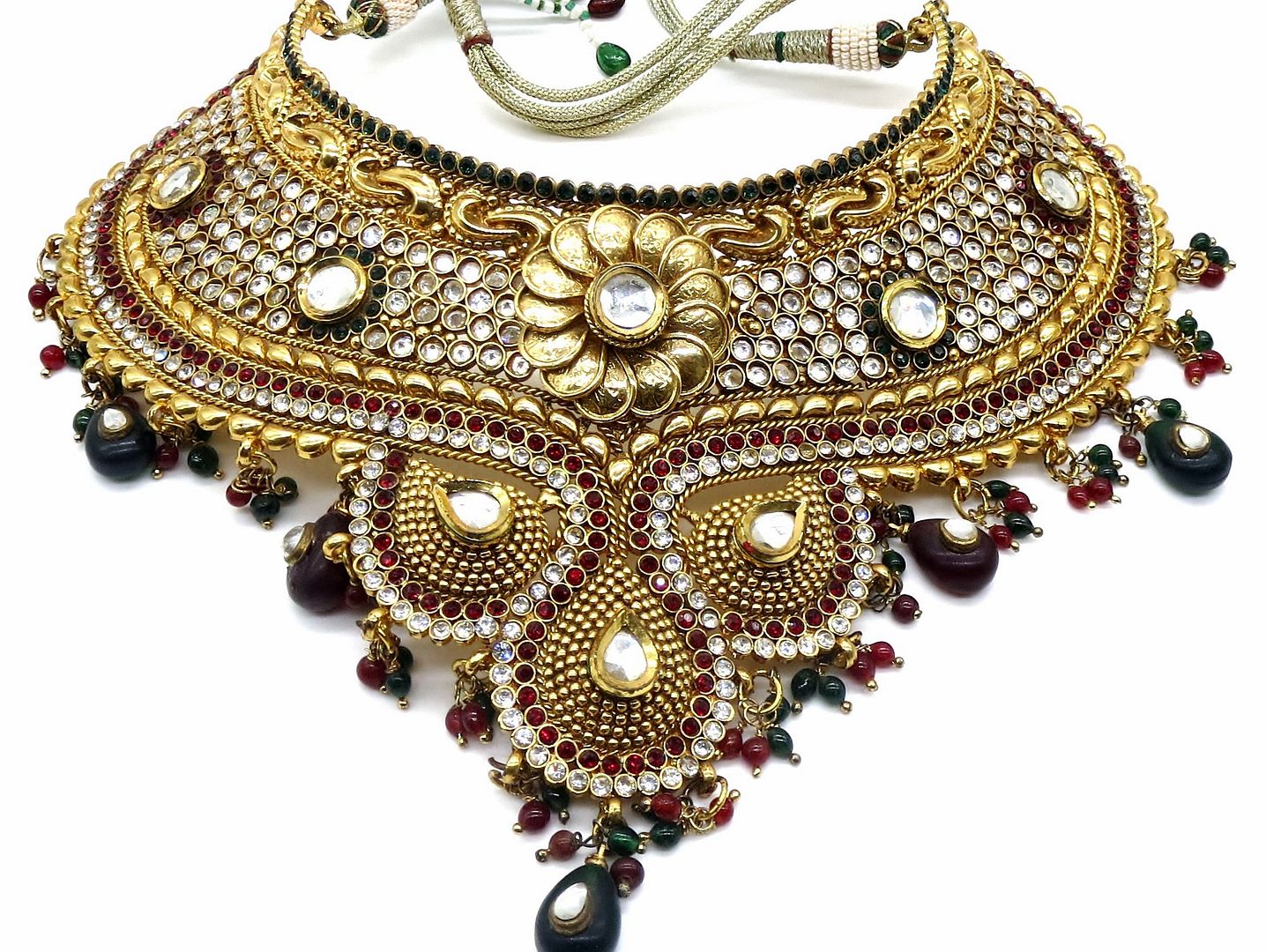 Jewelshingar Jewellery Antique Plated Semi Bridal Choker Necklace With Earrings And Maangtikka For Women ( 92061NEM )