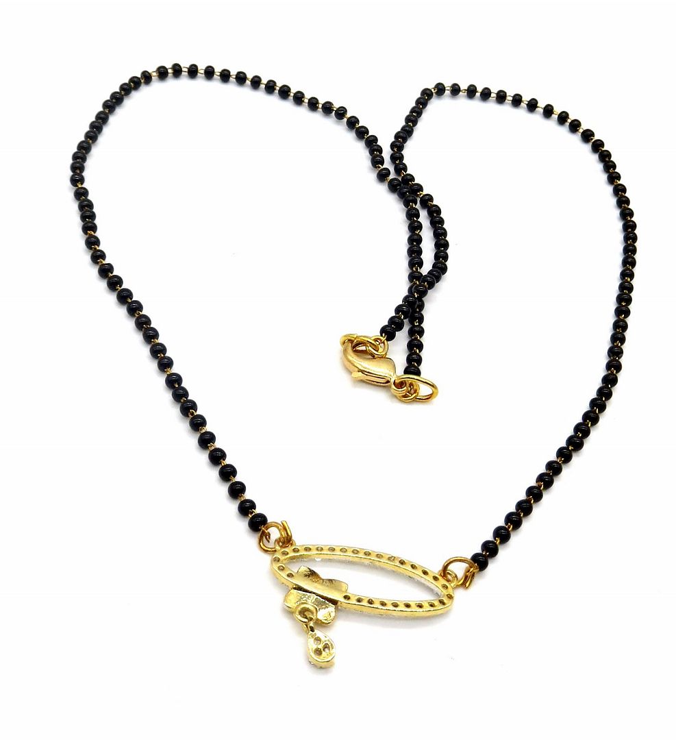 Jewelshingar Jewellery Gold Plated Diamond Looking Mangalsutra Pendant with chain For Woman For Women ( 92221MSS )