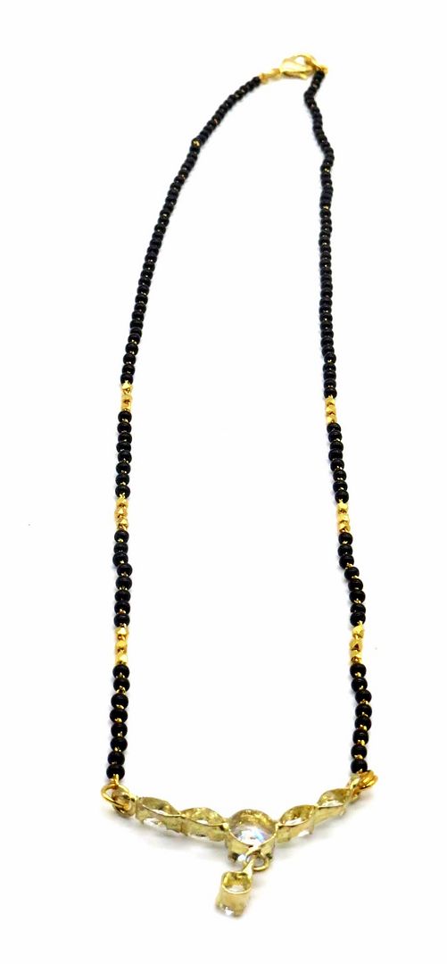 Jewelshingar Jewellery Gold Plated Diamond Looking Mangalsutra Pendant with chain For Women ( 92225MSS )