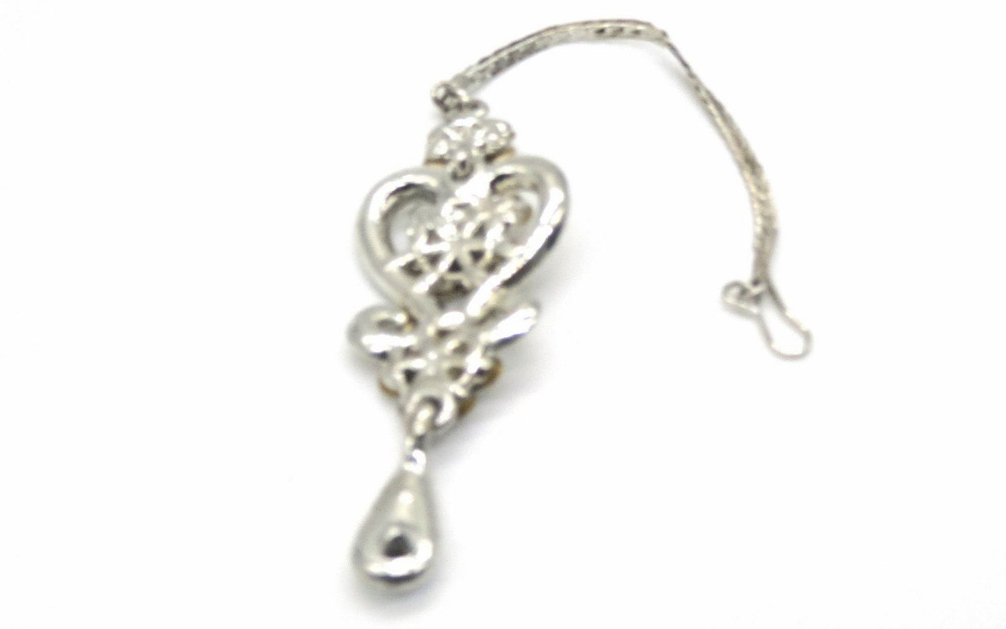 Jewelshingar Jewellery Silver Plated Zircon Maangtikka For Women ( 92334MTZ )