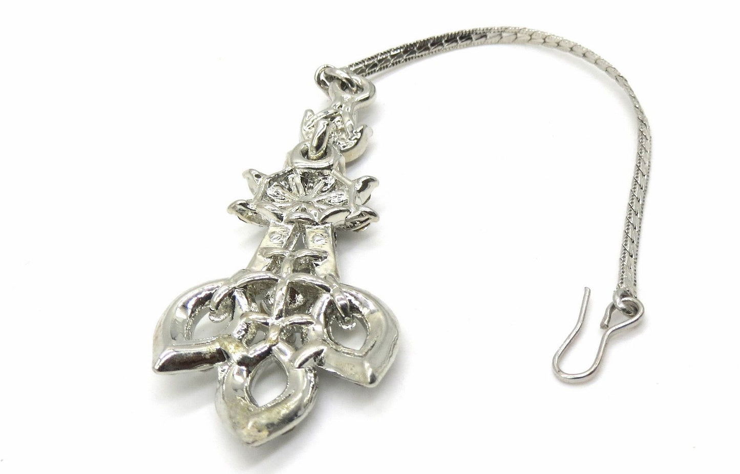 Jewelshingar Jewellery Silver Plated Zircon Maangtikka For Women ( 92339MTZ )