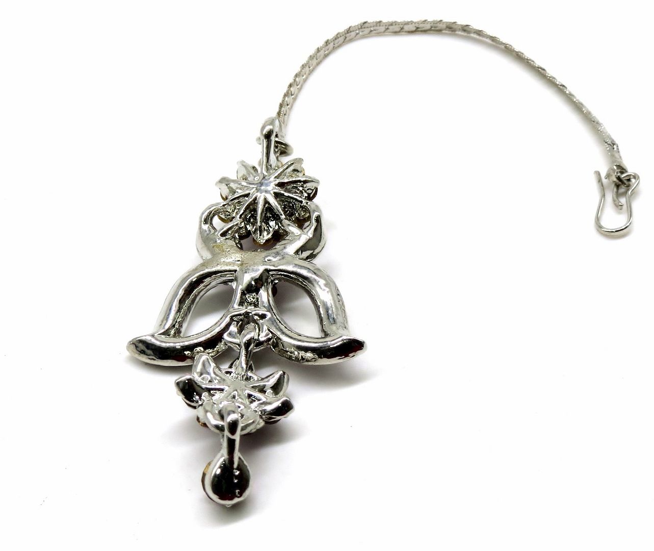 Jewelshingar Jewellery Silver Plated Zircon Maangtikka For Women ( 92425MTZ )