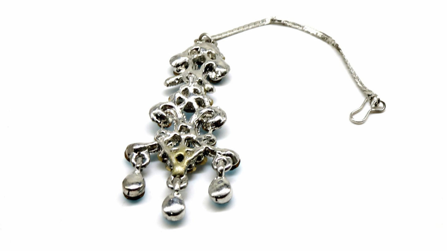 Jewelshingar Jewellery Silver Plated Zircon Maangtikka For Women ( 92460MTZ )