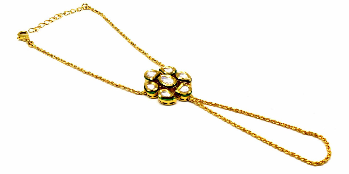 Jewelshingar Jewellery Gold Plated Hathphool For Women ( 92509CBH )
