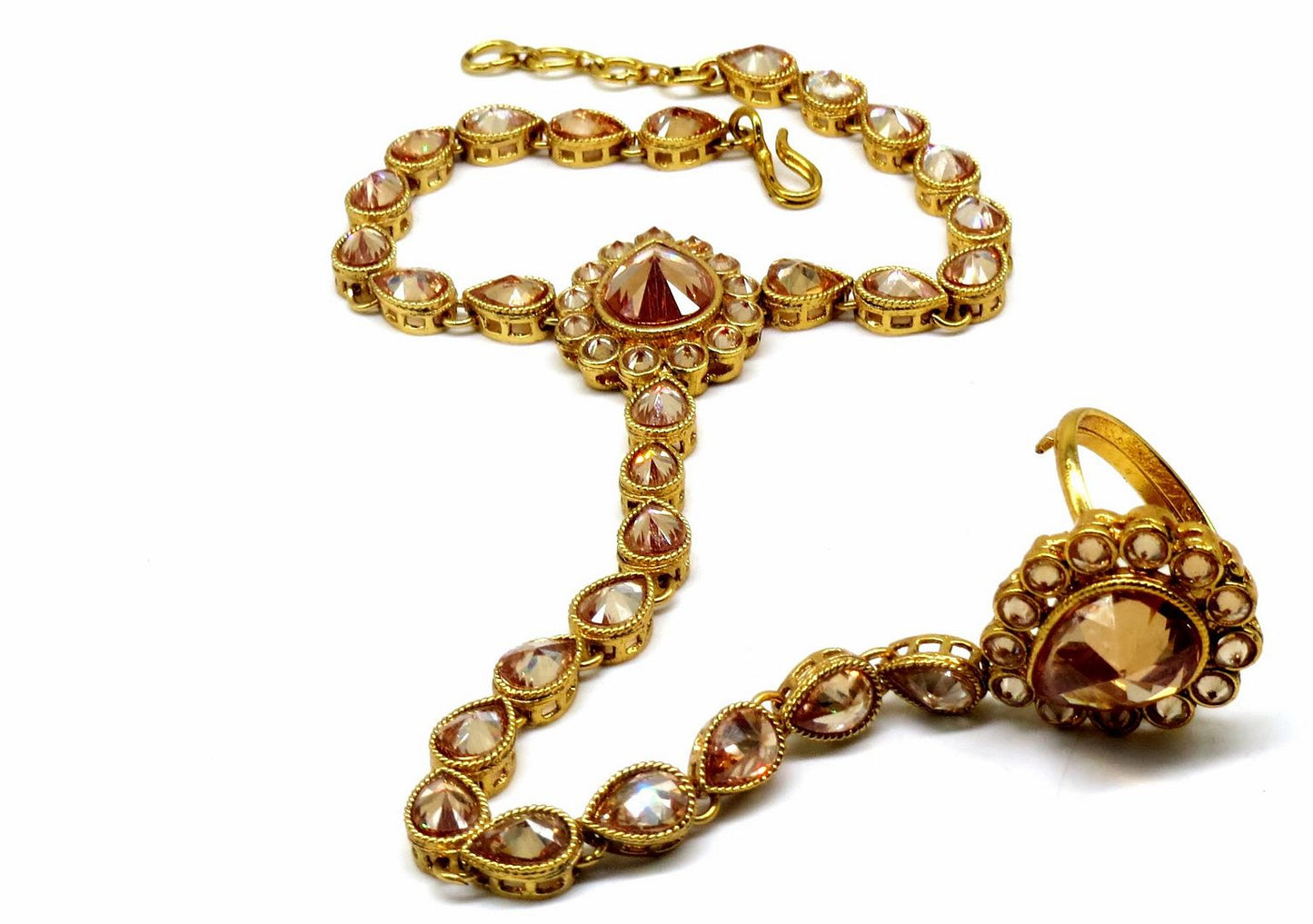 Jewelshingar Jewellery Gold Plated Hathphool For Women ( 92519CBH )