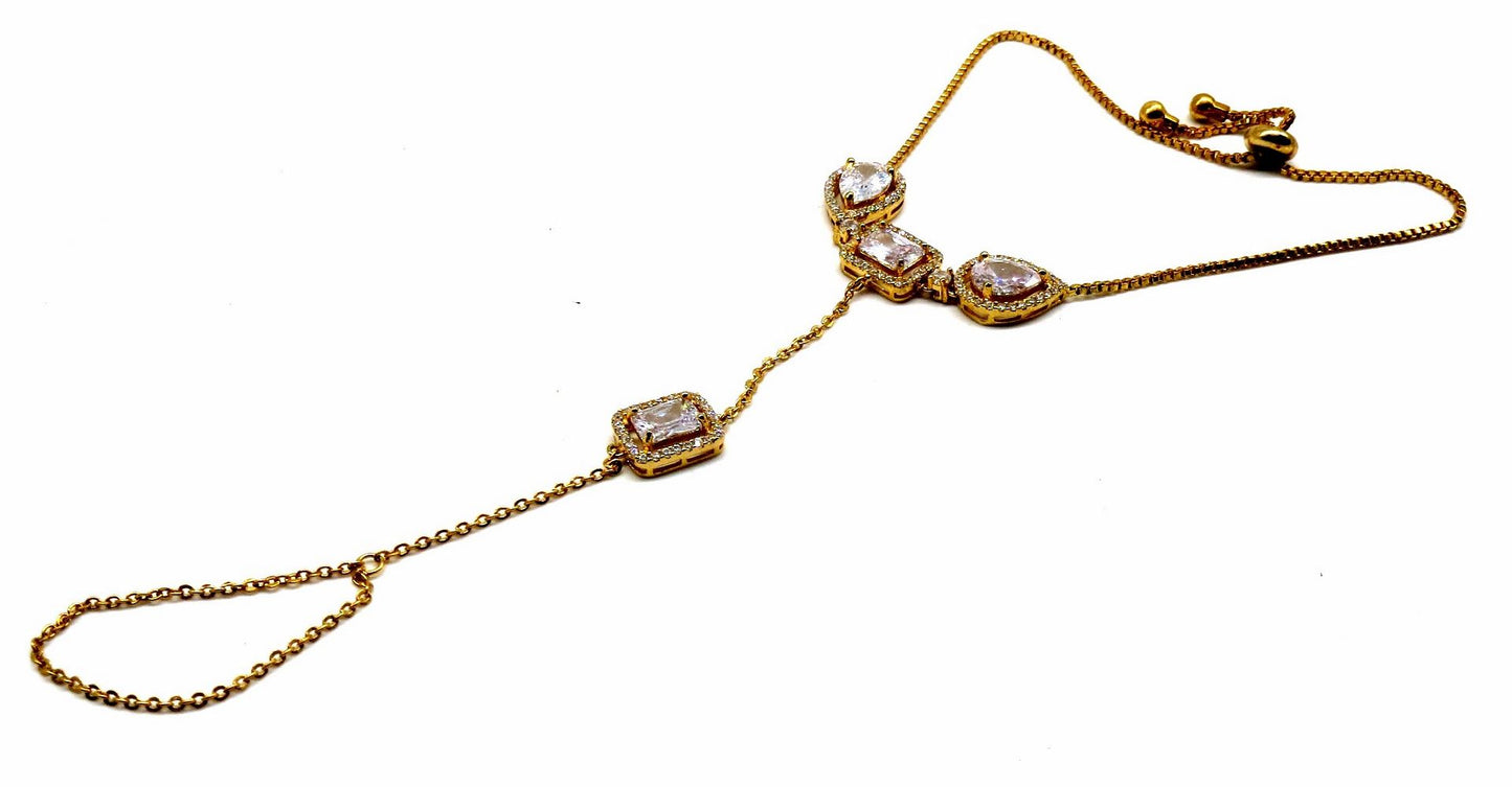 Jewelshingar Jewellery Gold Plated Hathphool For Women ( 92537CBH )