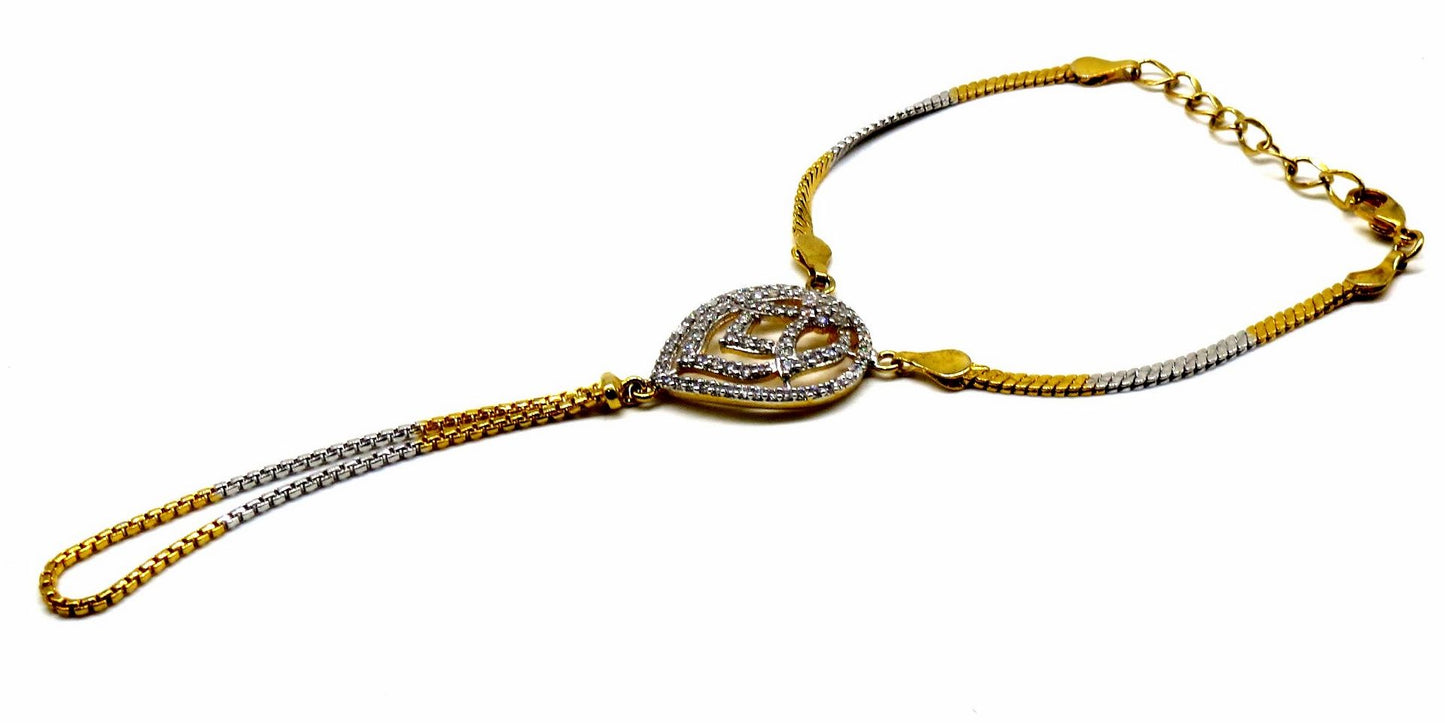 Jewelshingar Jewellery Silver Gold Plated Hathphool For Women ( 92547CBH )