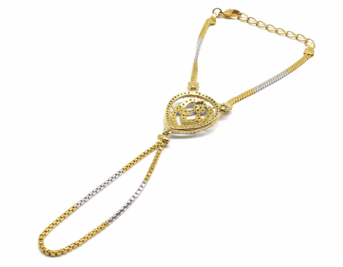 Jewelshingar Jewellery Silver Gold Plated Hathphool For Women ( 92547CBH )