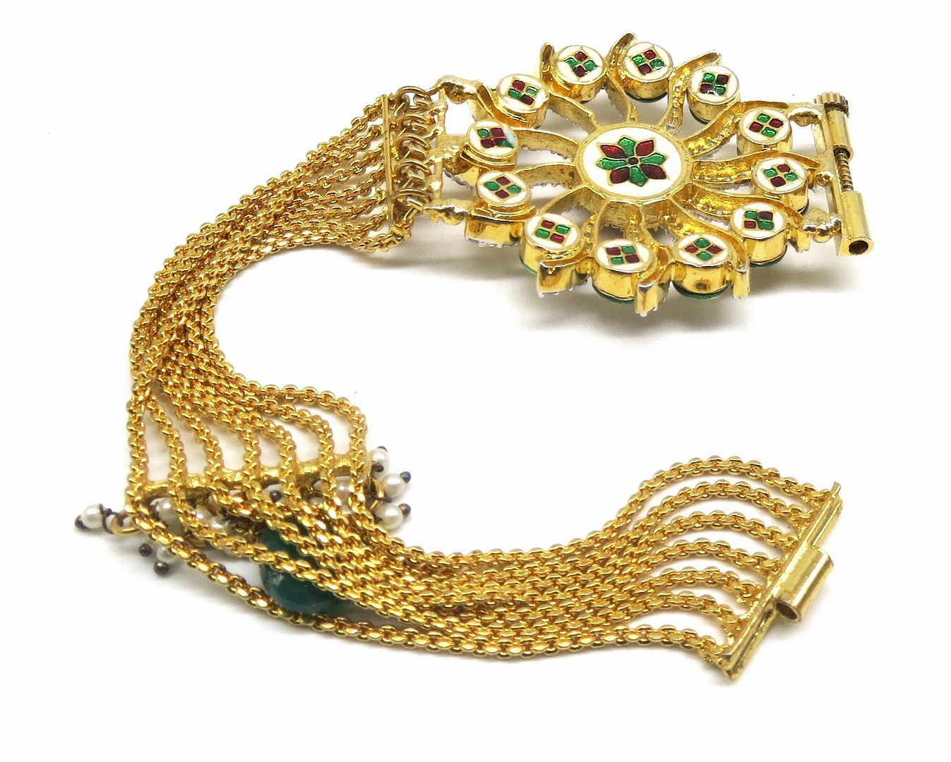 Jewelshingar Jewellery Gold Plated Kundan Bracelet For Women ( 92581CBK )