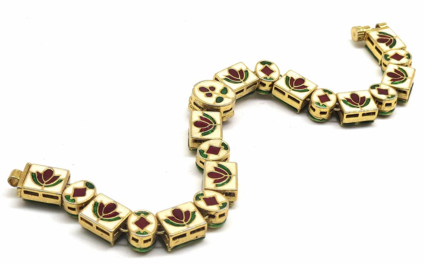 Jewelshingar Jewellery Gold Plated Kundan Bracelet For Women ( 92595CBK )