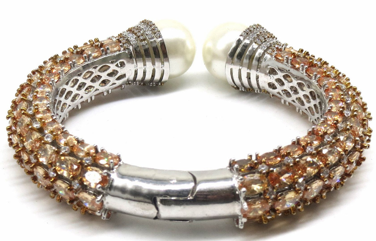 Jewelshingar Jewellery Silver Plated Diamond Bracelet For Women ( 92670BCD )