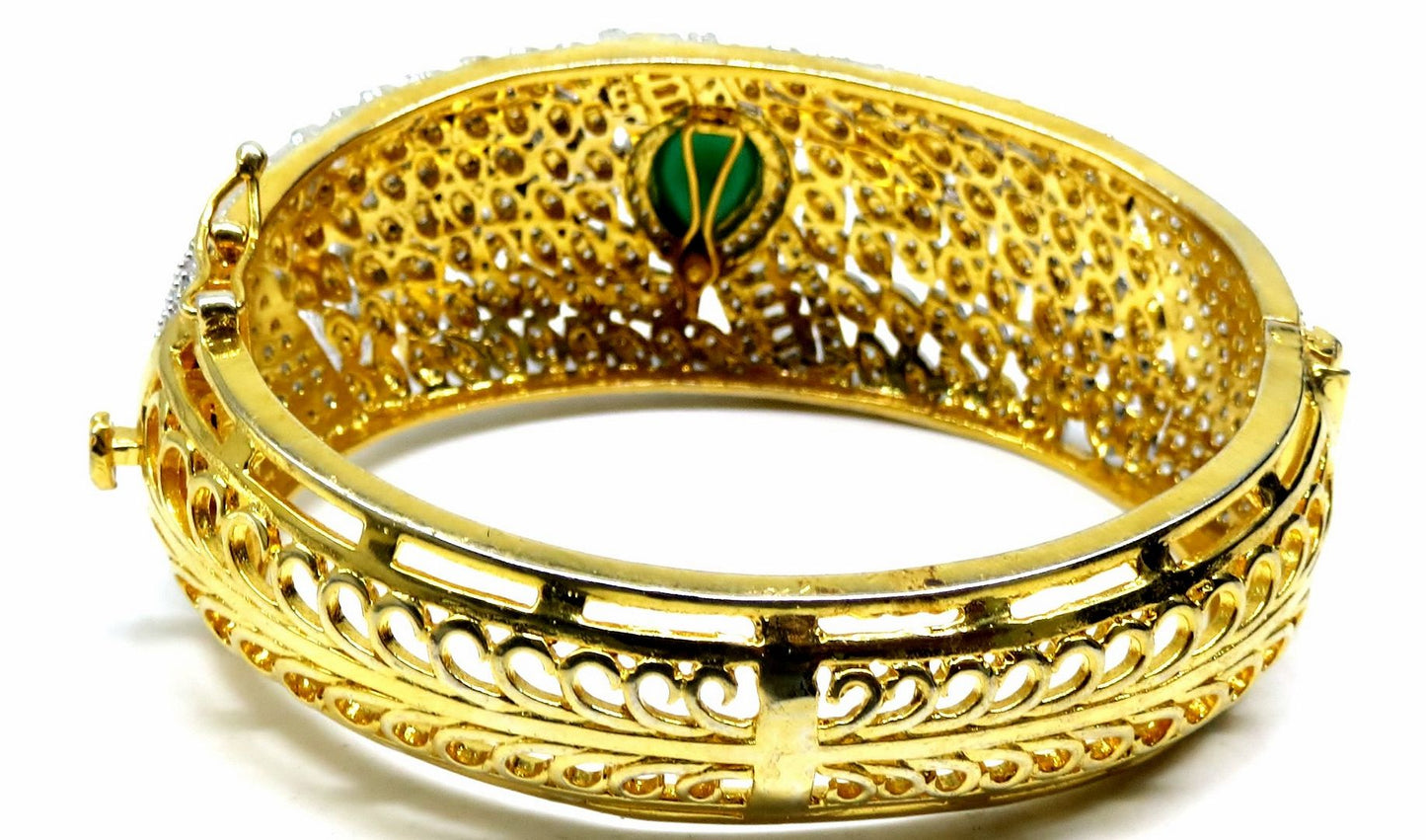 Jewelshingar Jewellery Silver Gold Plated Diamond Bracelet For Women ( 92734BCD )