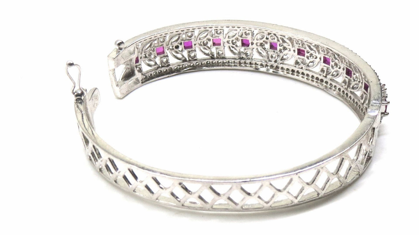 Jewelshingar Jewellery Silver Plated Diamond Bracelet For Women ( 92771BCD )