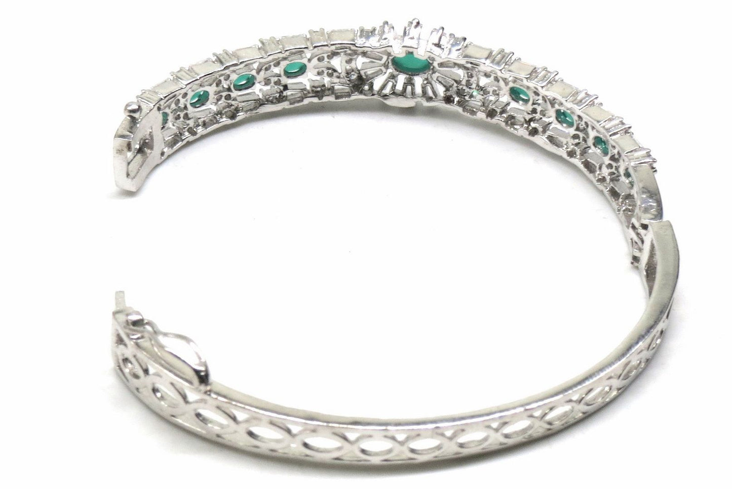 Jewelshingar Jewellery Silver Plated Diamond Bracelet For Women ( 92796BCD )