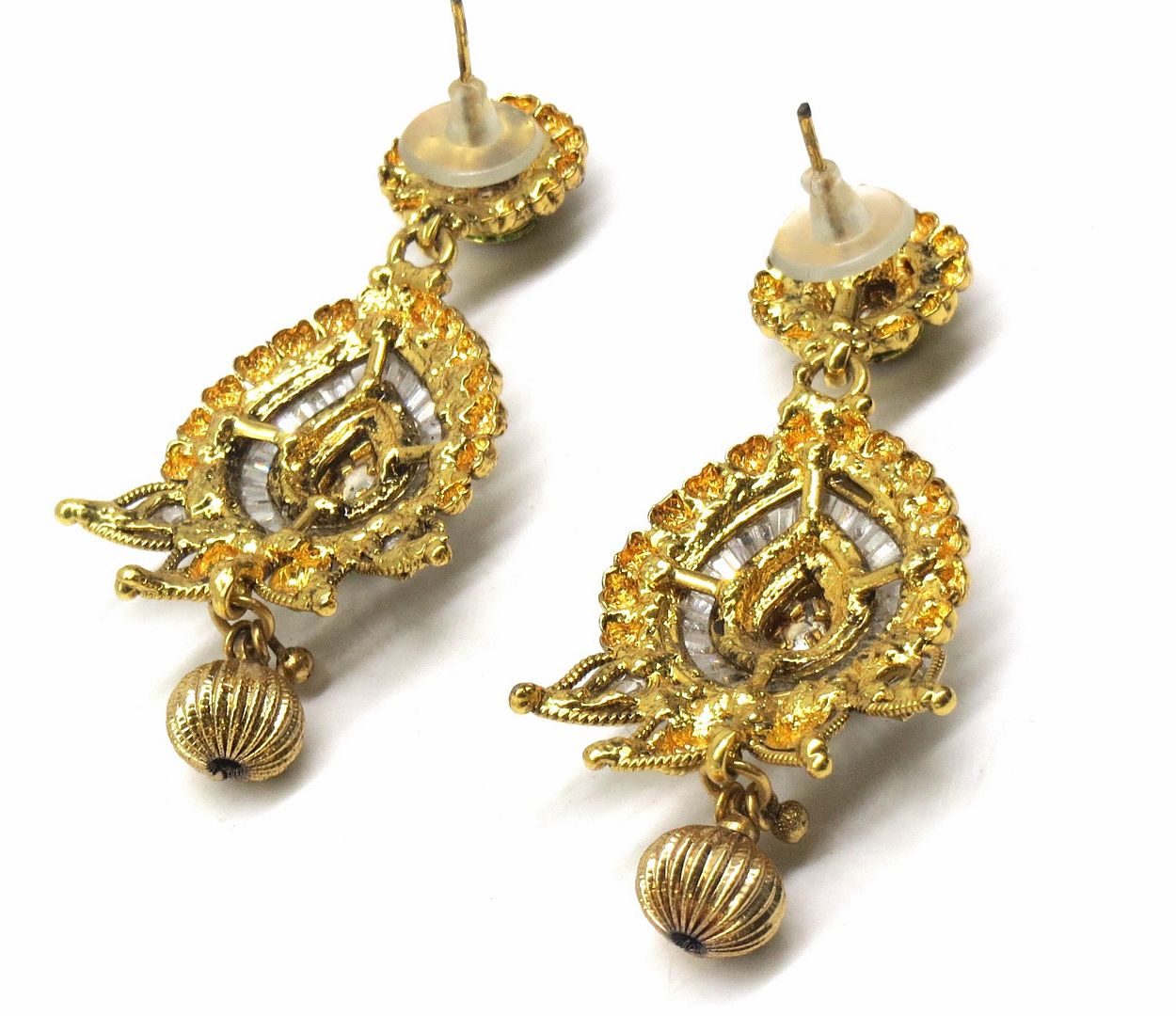 Jewelshingar Jewellery Gold Plated Polki Kundan Earrings For Women ( 92841PED )