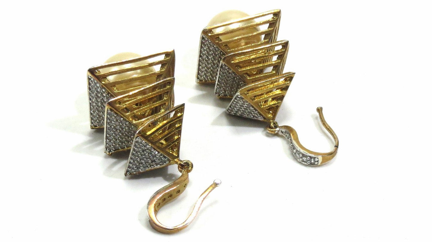 Jewelshingar Jewellery Gold Plated Diamond Earrings For Women ( 92979EAD )