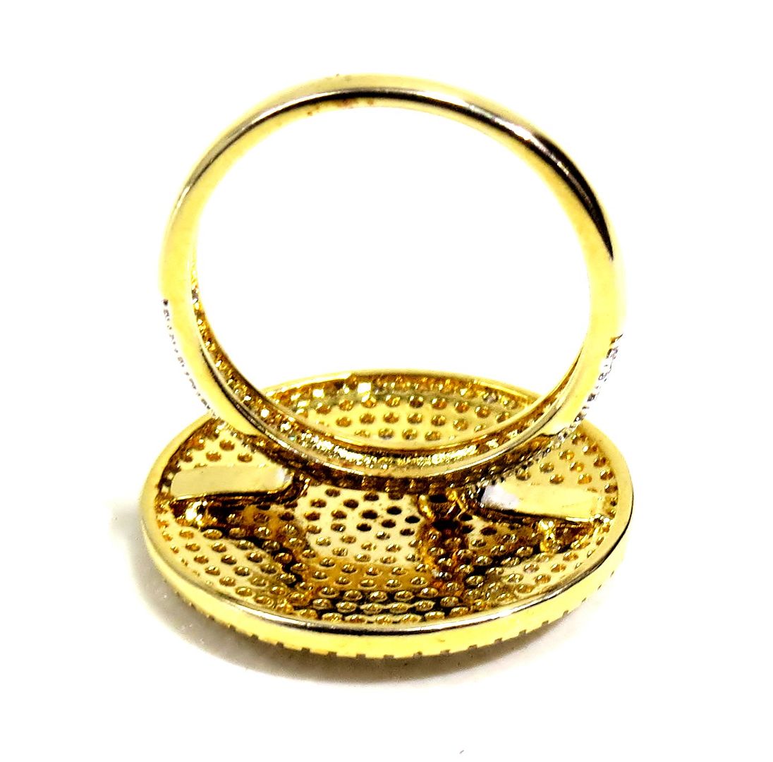 Jewelshingar Jewellery American Diamond Clear Colour Size 15 Silver Plated Ring For Girls ( 93048RIN )
