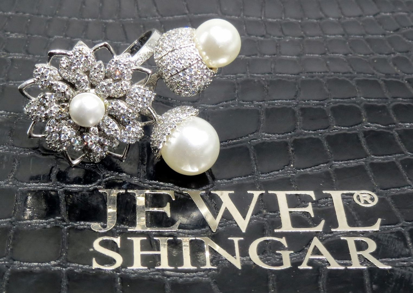 Jewelshingar Jewellery American Diamond Clear Colour Size 13 Silver Plated Ring For Girls ( 93074RIN )