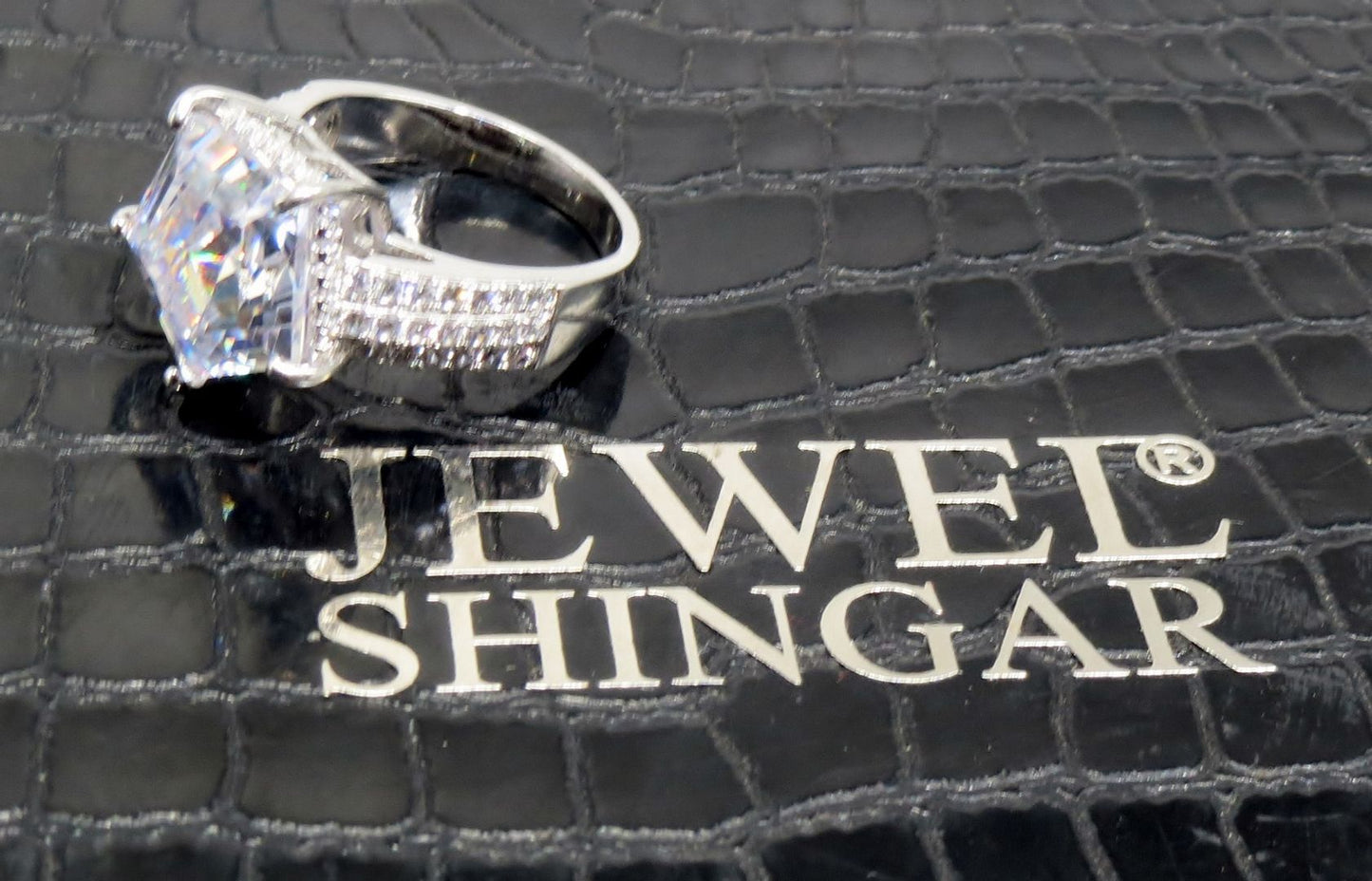 Jewelshingar Jewellery American Diamond Clear Colour Size 17 Silver Plated Ring For Girls ( 93079RIN )