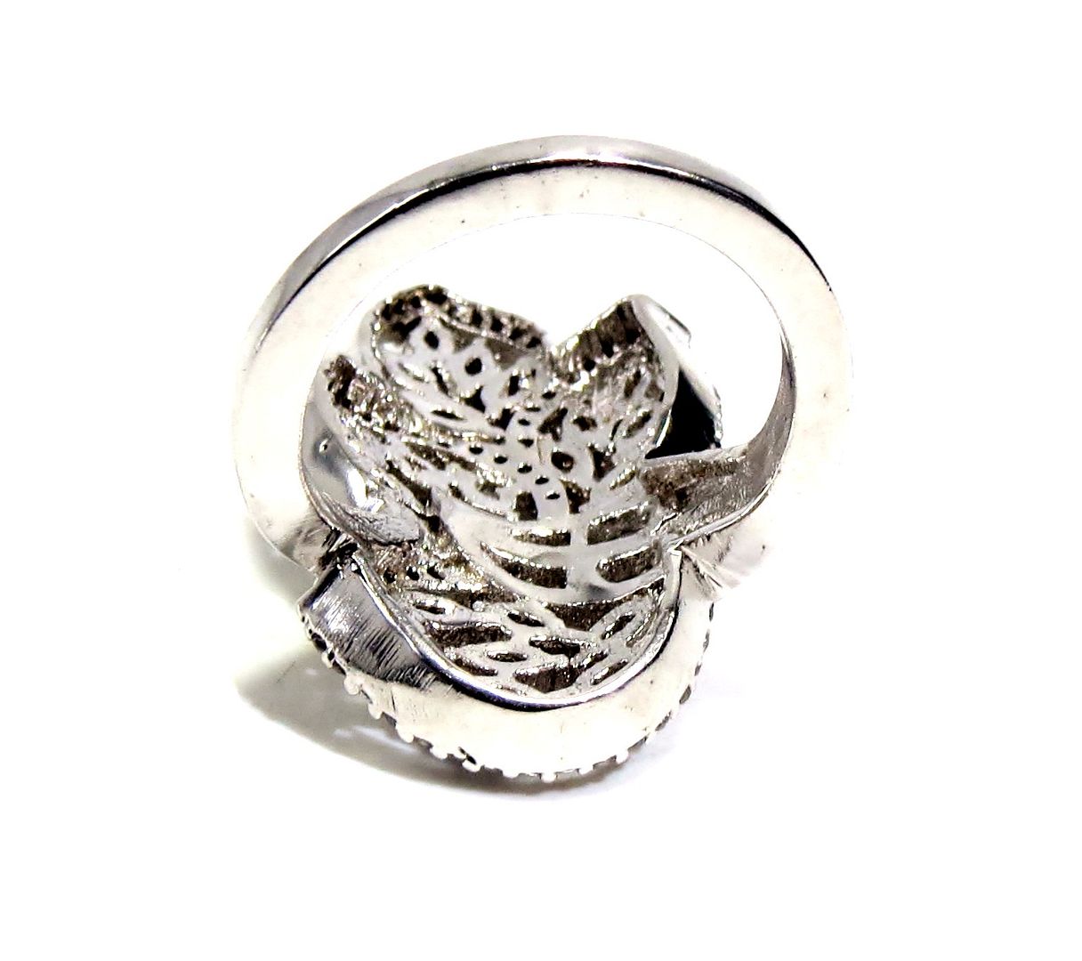 Jewelshingar Jewellery American Diamond Clear Colour Size 18 Silver Plated Ring For Girls ( 93114RIN )