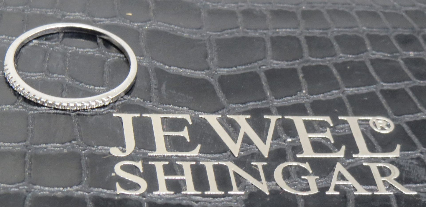 Jewelshingar Jewellery American Diamond Clear Colour Size 21 Silver Plated Ring For Girls ( 93238RIN )