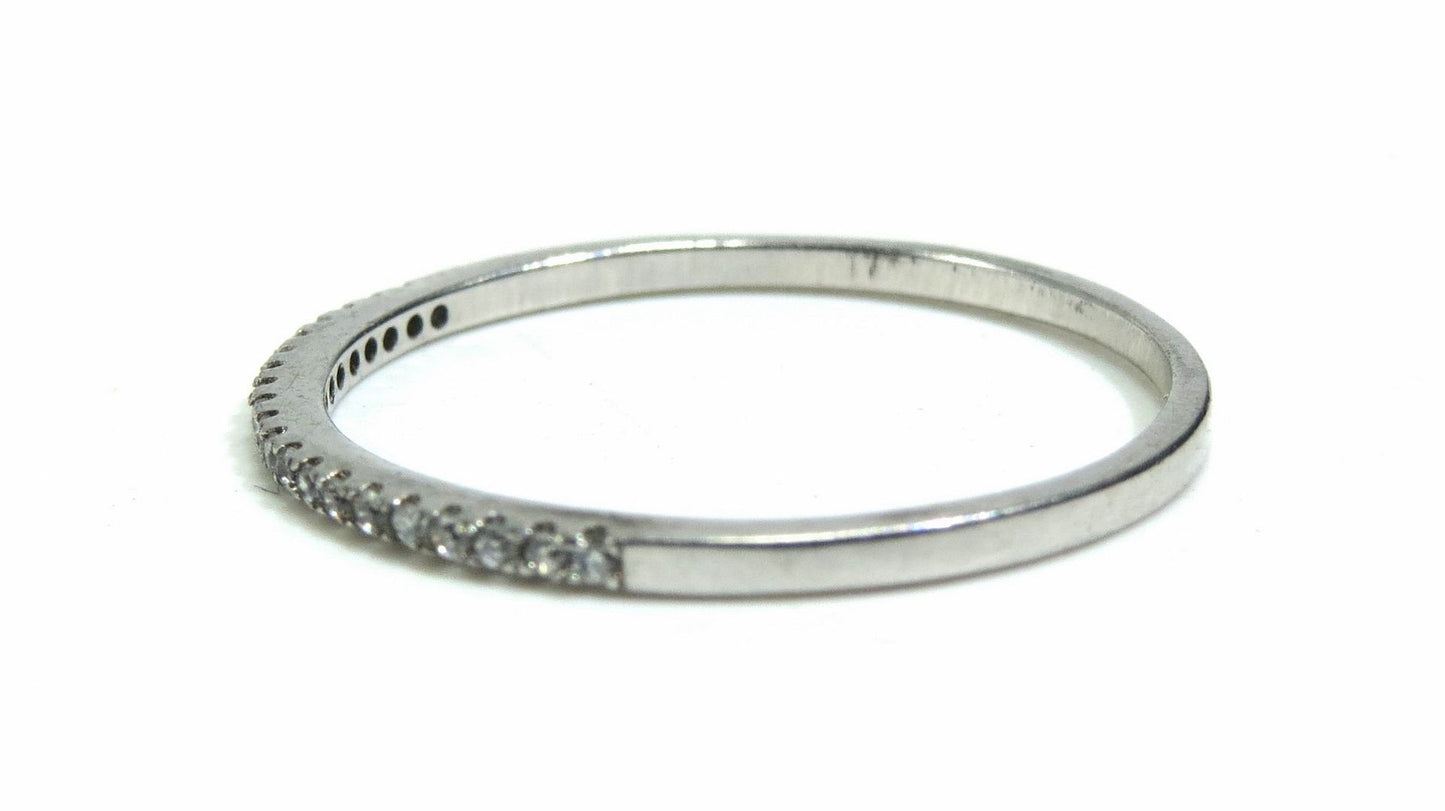 Jewelshingar Jewellery American Diamond Clear Colour Size 21 Silver Plated Ring For Girls ( 93238RIN )