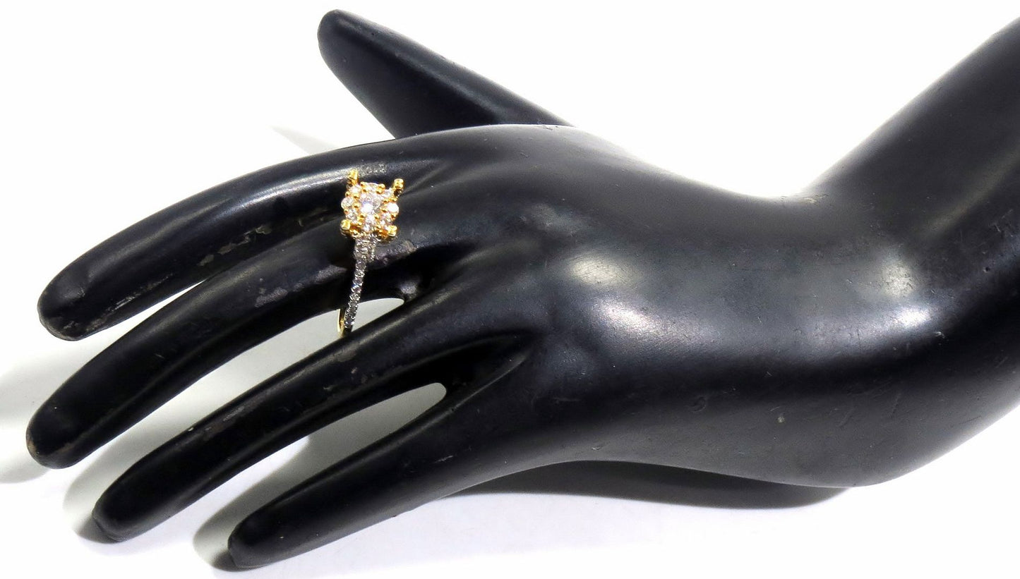Jewelshingar Jewellery American Diamond Clear Colour Size 17 Gold Plated Ring For Girls ( 93298RIN )