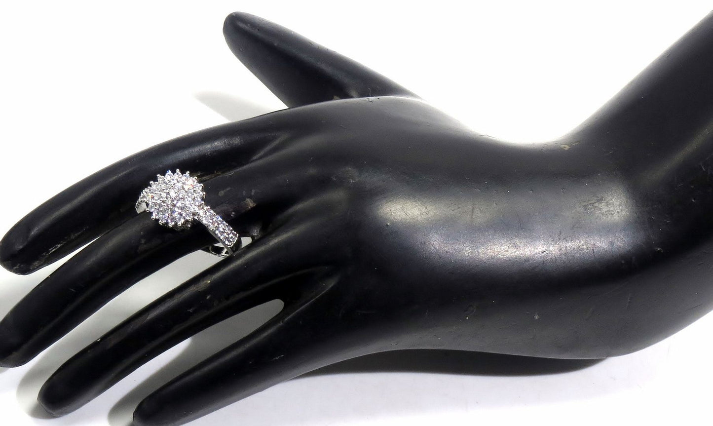 Jewelshingar Jewellery American Diamond Clear Colour Size 18 Silver Plated Ring For Girls ( 93333RIN )