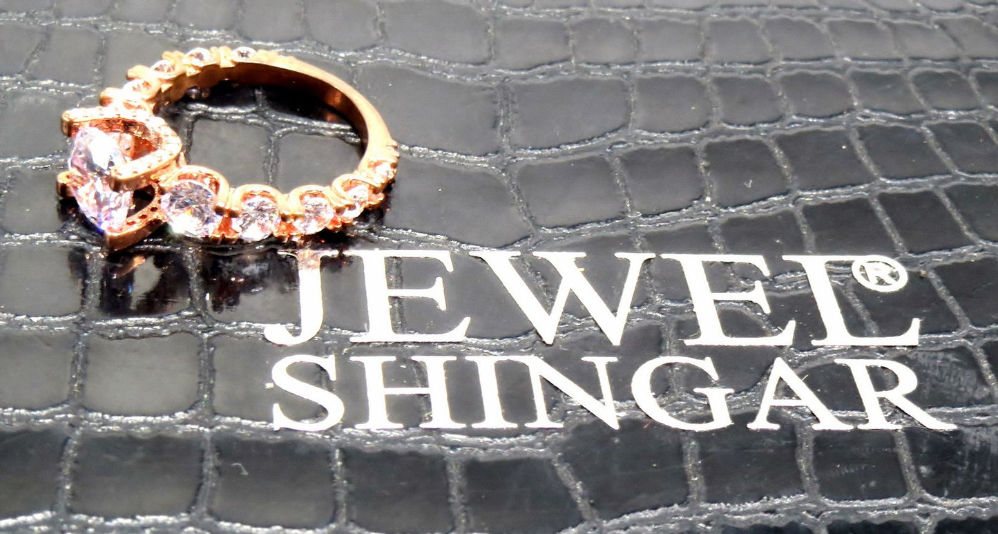 Jewelshingar Jewellery American Diamond Clear Colour Size 12 Gold Plated Ring For Girls ( 93357RIN )