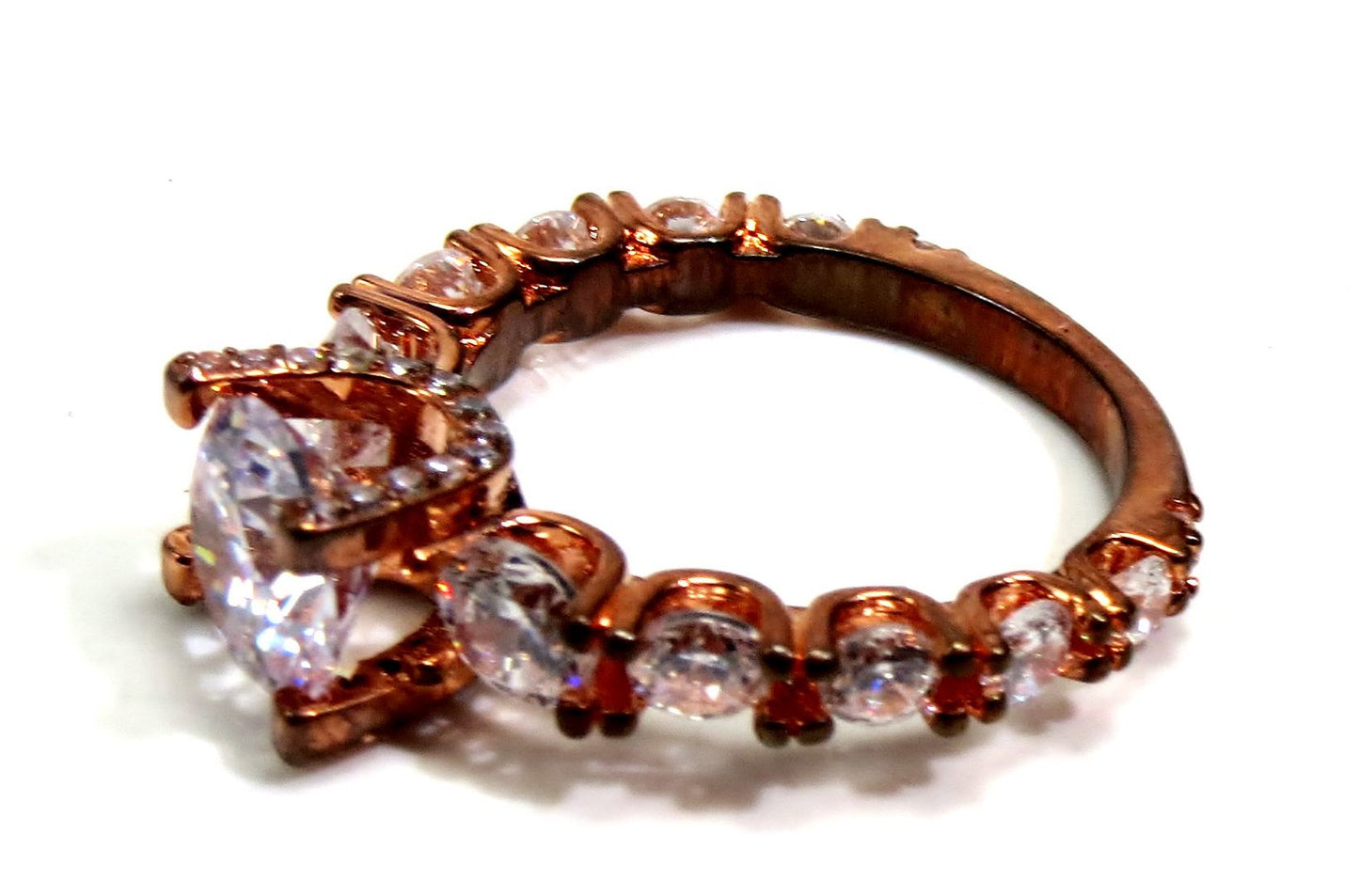 Jewelshingar Jewellery American Diamond Clear Colour Size 12 Gold Plated Ring For Girls ( 93357RIN )