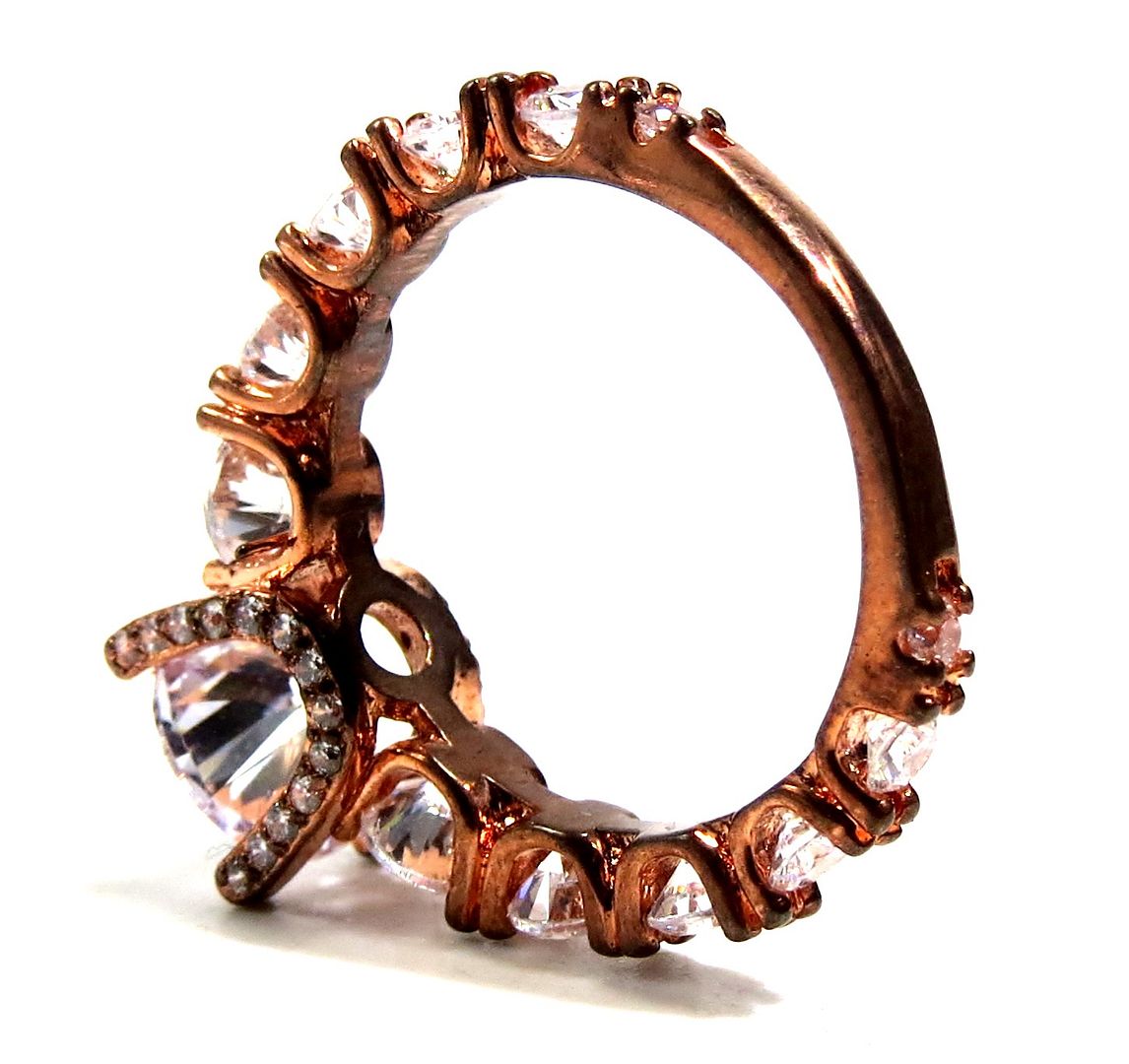 Jewelshingar Jewellery American Diamond Clear Colour Size 12 Gold Plated Ring For Girls ( 93357RIN )