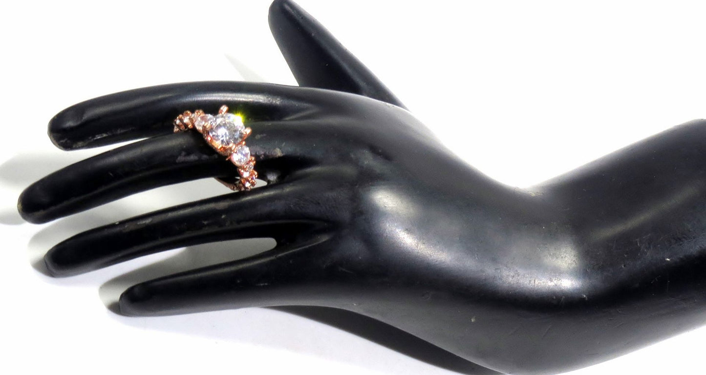 Jewelshingar Jewellery American Diamond Clear Colour Size 12 Gold Plated Ring For Girls ( 93357RIN )