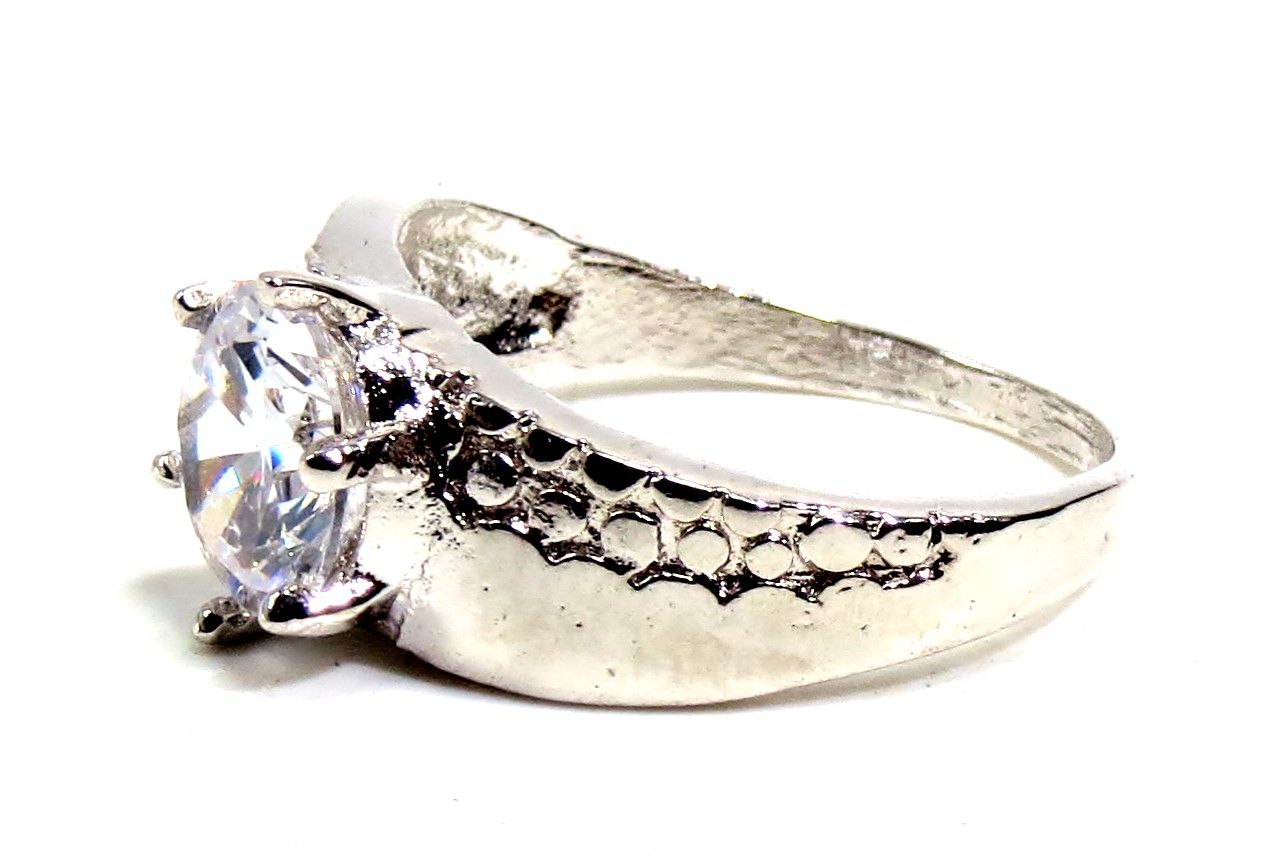 Jewelshingar Jewellery American Diamond Clear Colour Size 16 Silver Plated Ring For Girls ( 93454RIN )