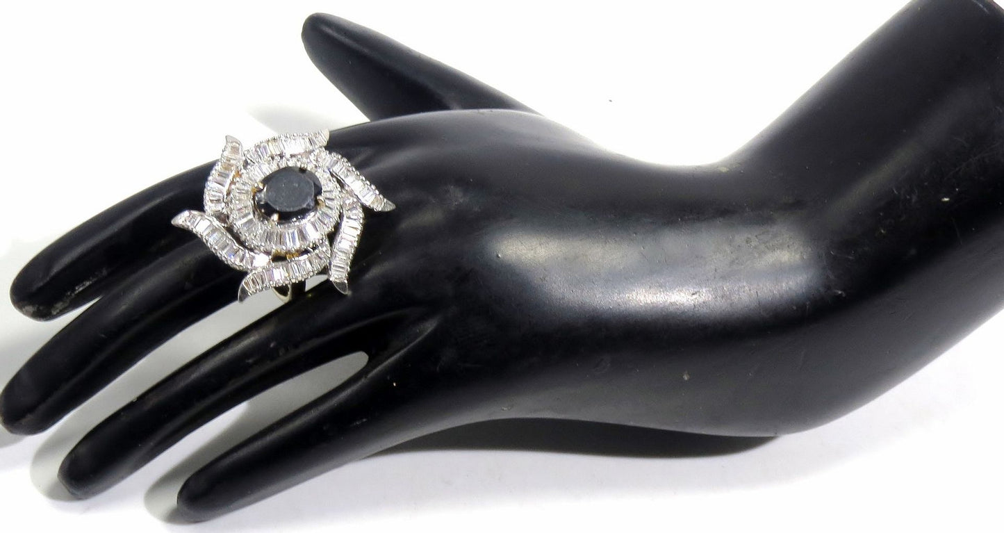 Jewelshingar Jewellery American Diamond Black Colour Size Freesize Gold Plated Ring For Girls ( 93519FSR )