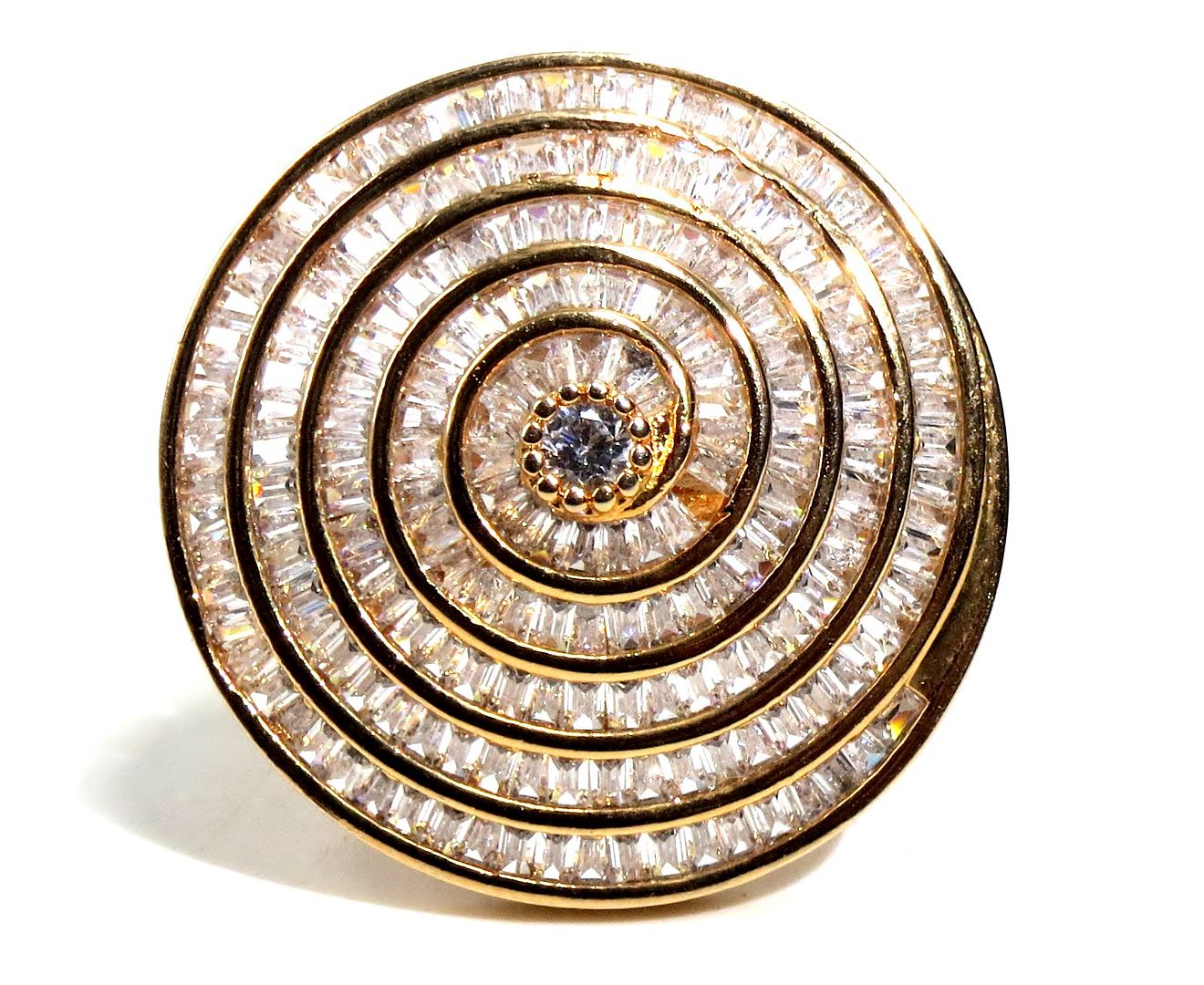 Jewelshingar Jewellery American Diamond Clear Colour Size Freesize Gold Plated Ring For Girls ( 93534FSR )