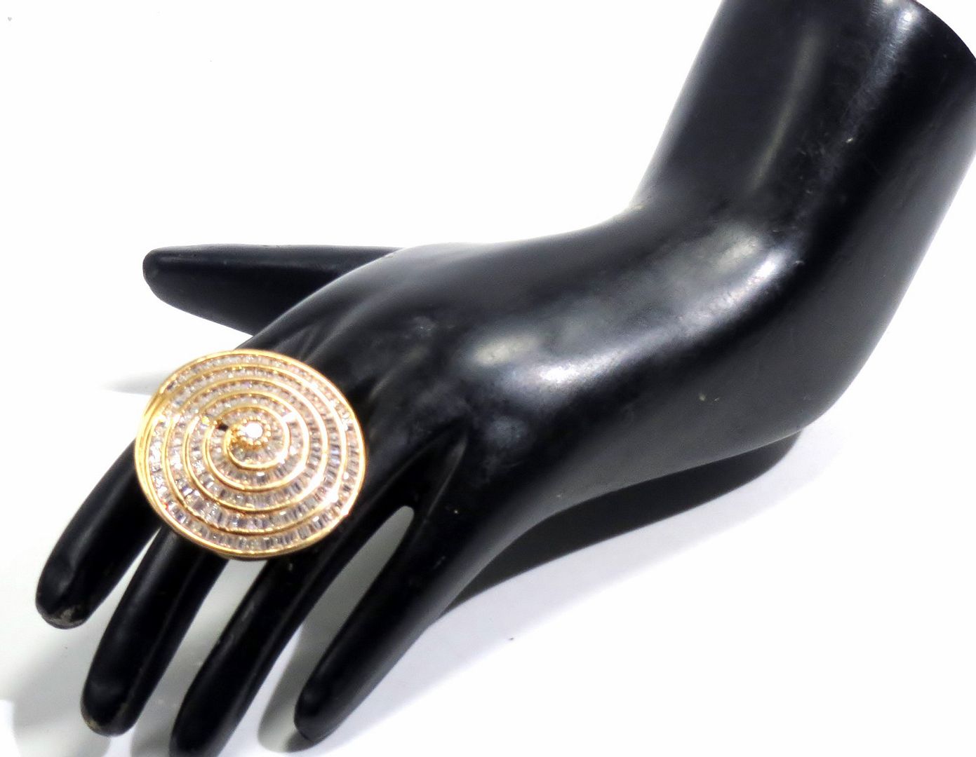Jewelshingar Jewellery American Diamond Clear Colour Size Freesize Gold Plated Ring For Girls ( 93534FSR )
