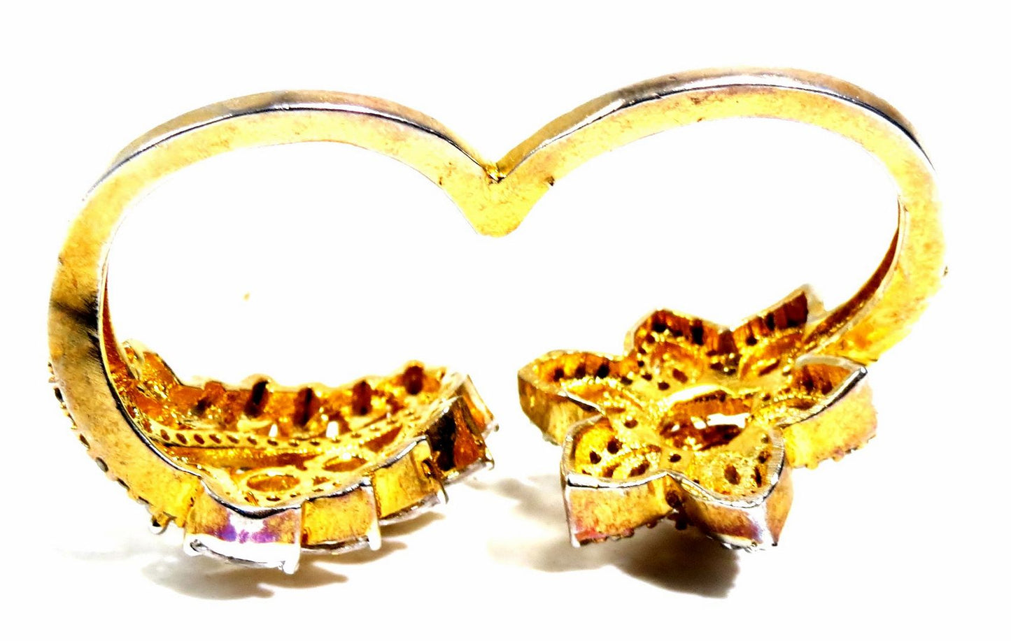 Jewelshingar Jewellery American Diamond Clear Colour Size Freesize Gold Plated Ring For Girls ( 93584FSR )