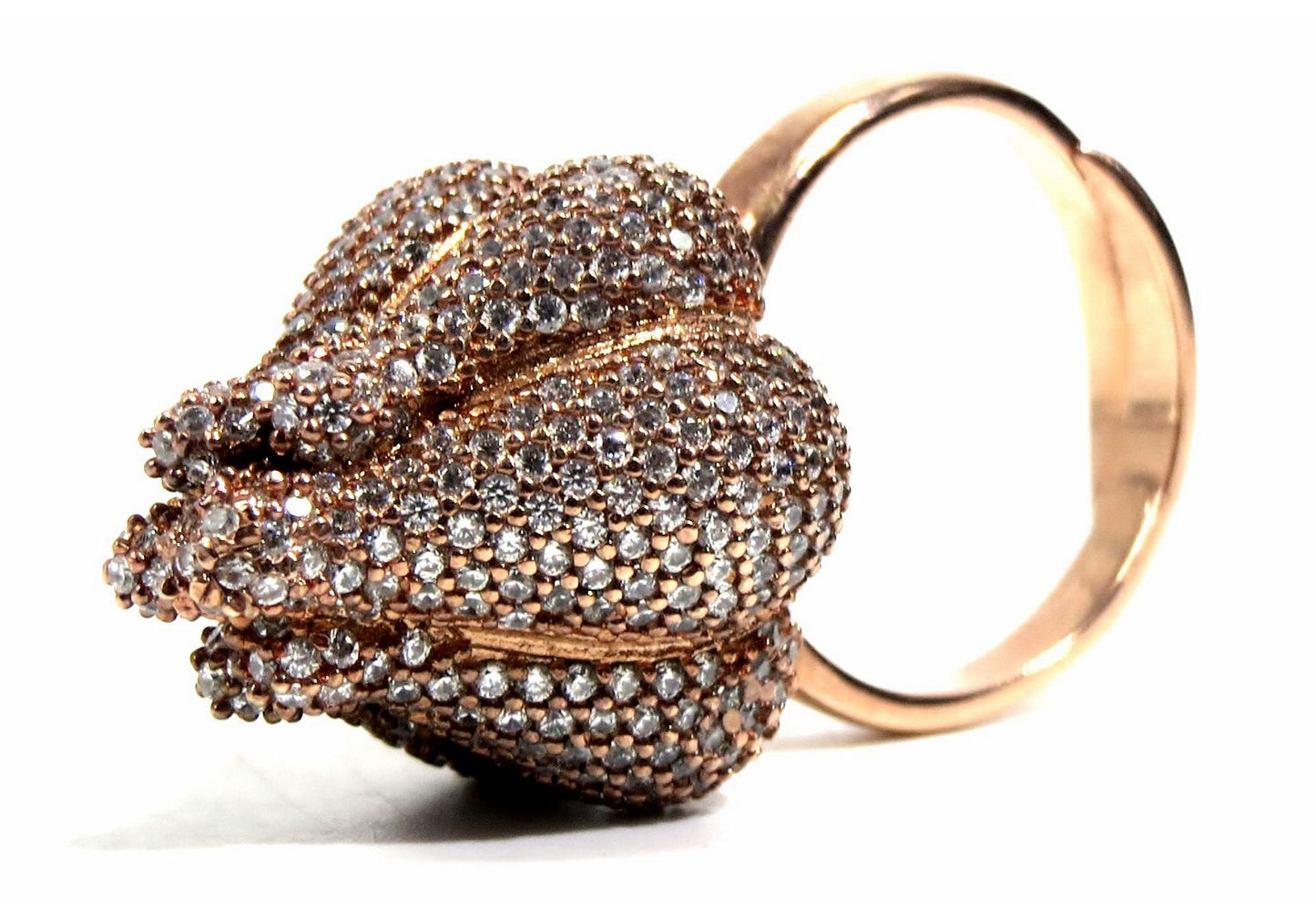 Jewelshingar Jewellery American Diamond Clear Colour Size Freesize Gold Plated Ring For Girls ( 93604FSR )