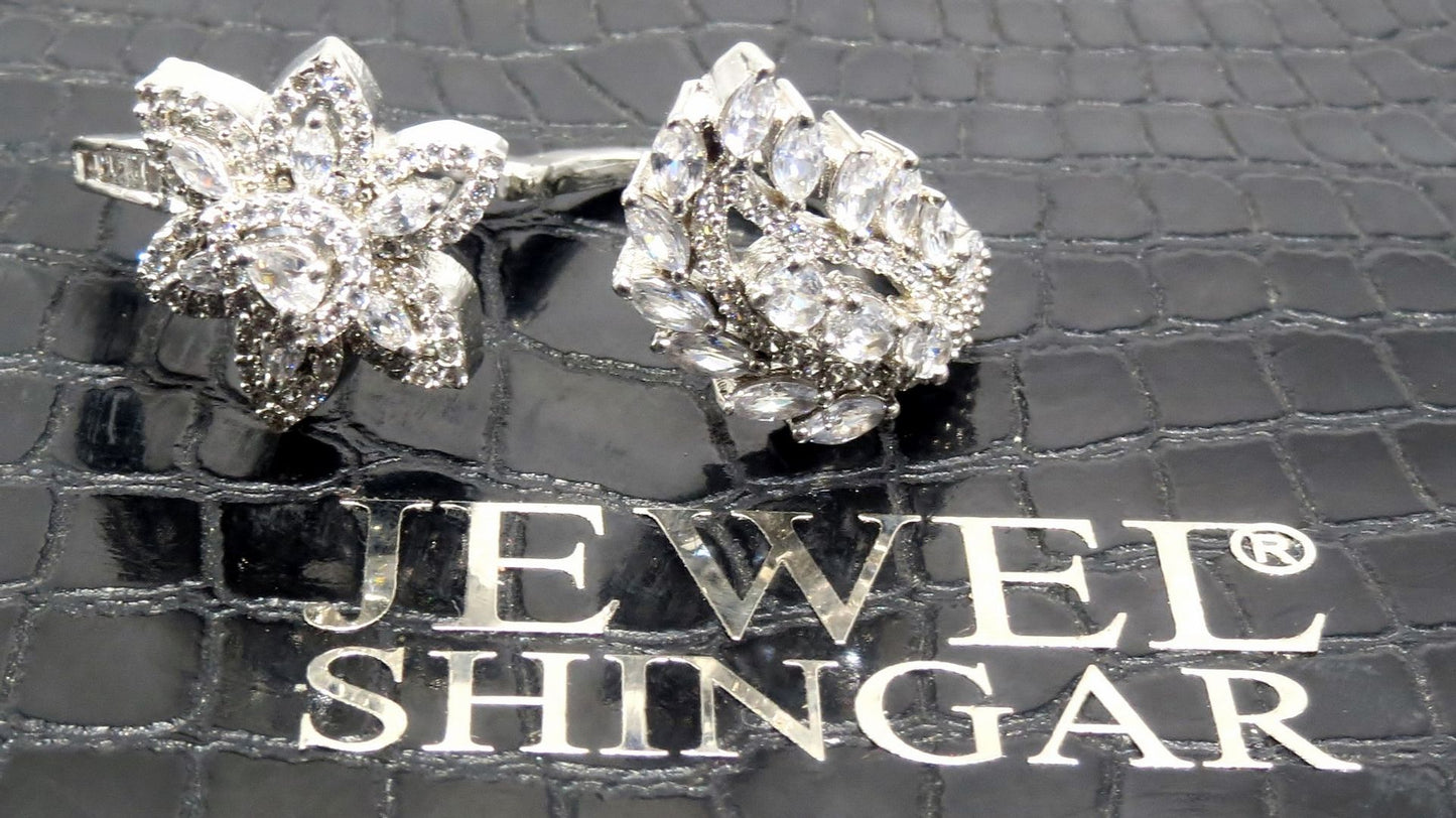 Jewelshingar Jewellery American Diamond Clear Colour Size Freesize Silver Plated Ring For Girls ( 93627FSR )