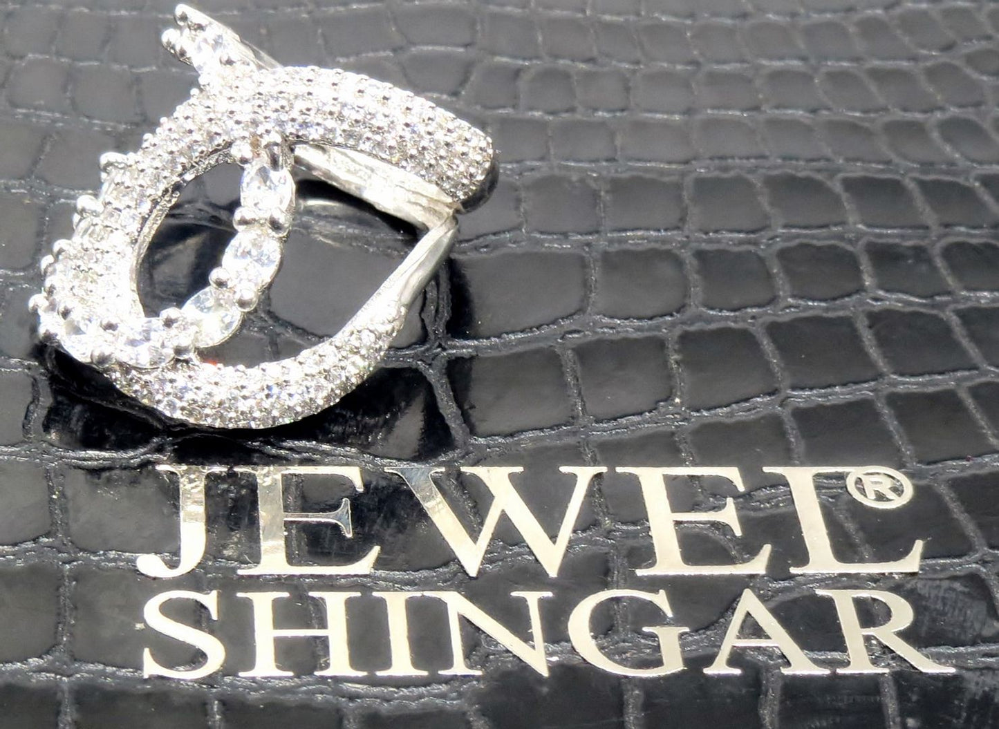 Jewelshingar Jewellery American Diamond Clear Colour Size 16 Silver Plated Ring For Girls ( 93681FSR )