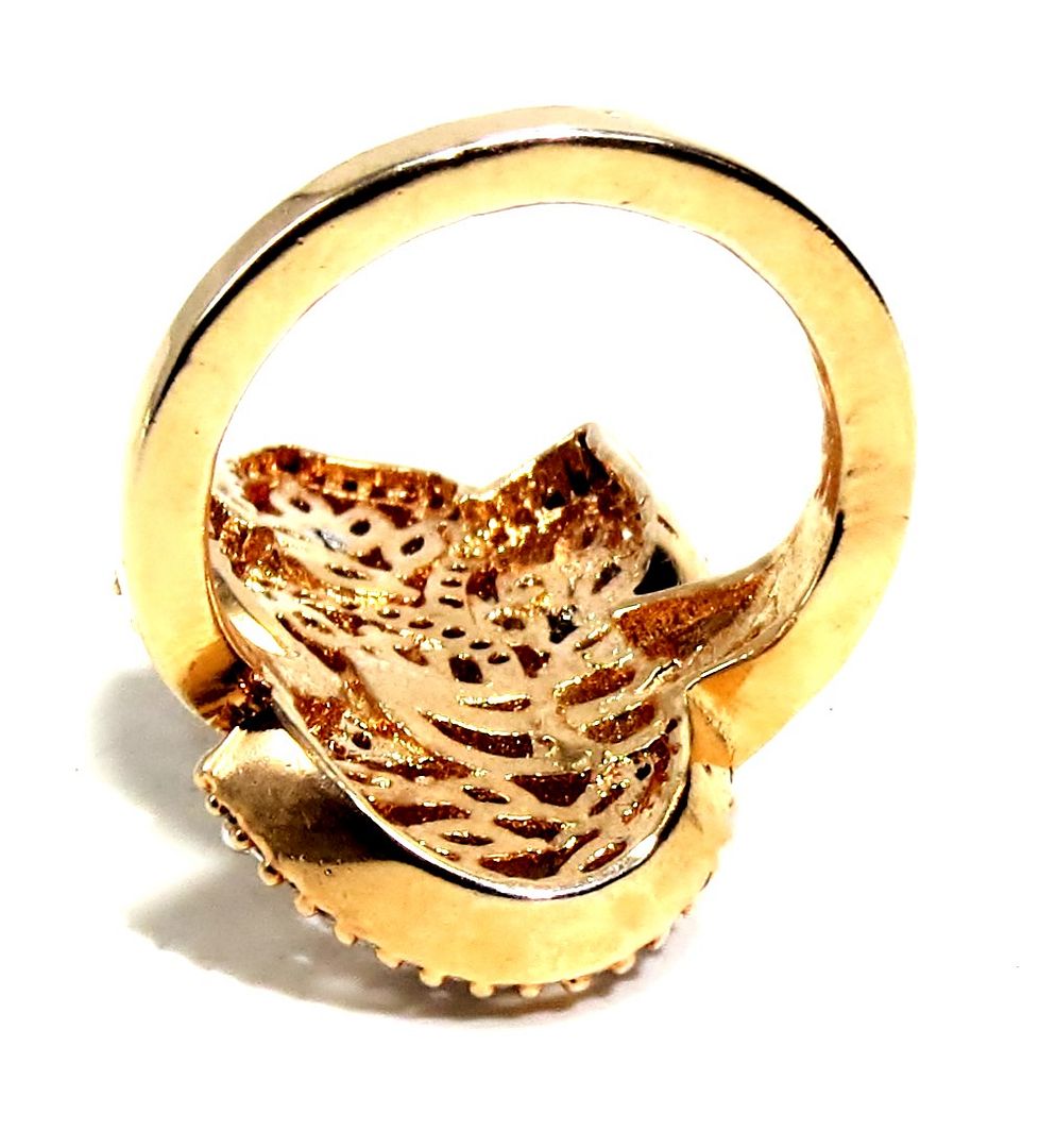 Jewelshingar Jewellery American Diamond Clear Colour Size 17 Gold Plated Ring For Girls ( 93706FSR )
